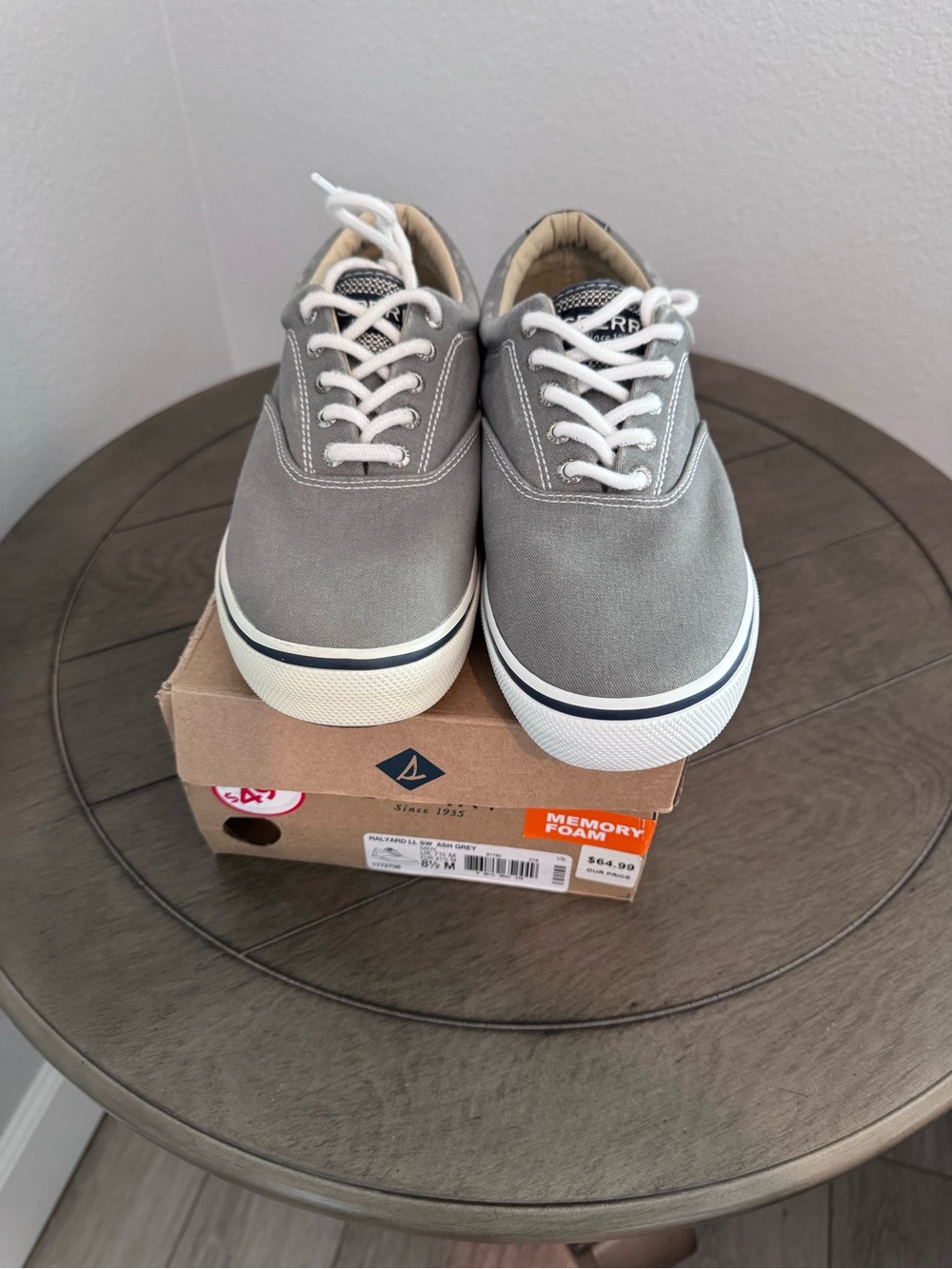 Sperry Gray Canvas Lace-Up Sneakers